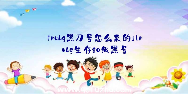 「pubg黑刀号怎么来的」|pubg生存80级黑号